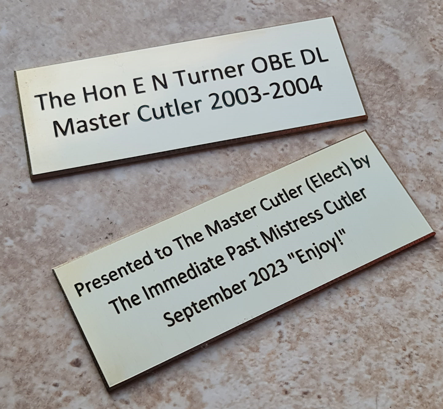 Personalised Engraved Polished Brass Plaques - NO MOUNTING HOLES - EIGHTEEN Size Options