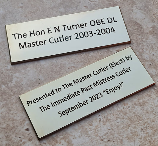 Personalised Engraved Polished Brass Plaques - NO MOUNTING HOLES - EIGHTEEN Size Options