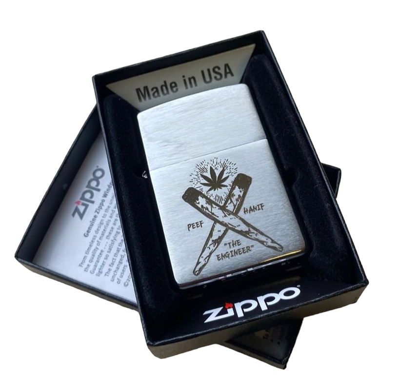 Personalised Engraved Zippo 200 Lighter - Brushed Chrome