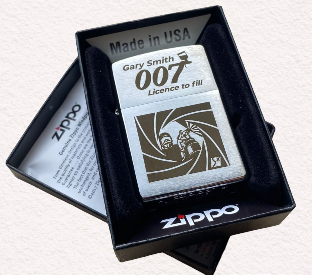 Personalised Engraved Zippo 200 Lighter - Brushed Chrome