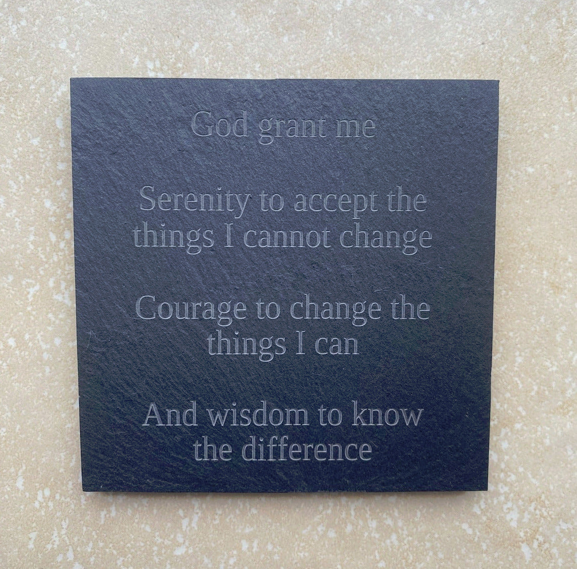 Personalised Engraved Slate Coaster / Drinks Mat - Square