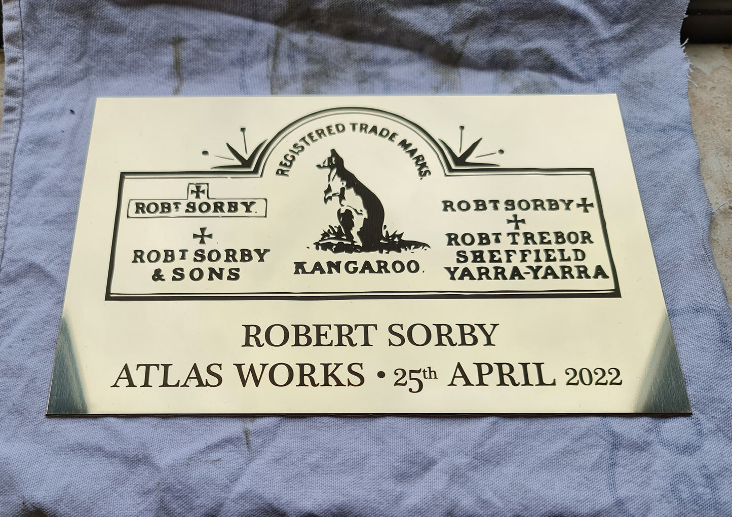 Personalised Engraved Polished Brass Plaques - NO MOUNTING HOLES - EIGHTEEN Size Options