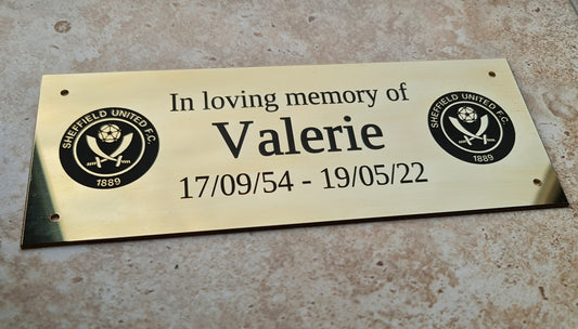 Personalised Engraved Polished Brass Plaques - WITH MOUNTING HOLES - EIGHTEEN Size Options