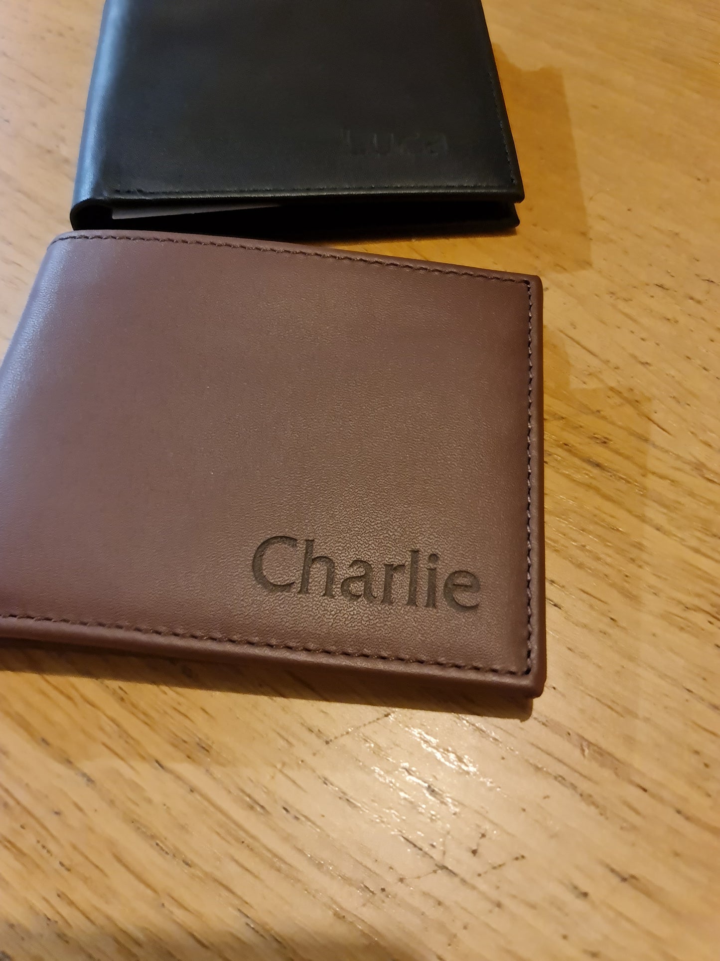 Personalised Engraved Leather Men's Wallet - TWO Colour Options