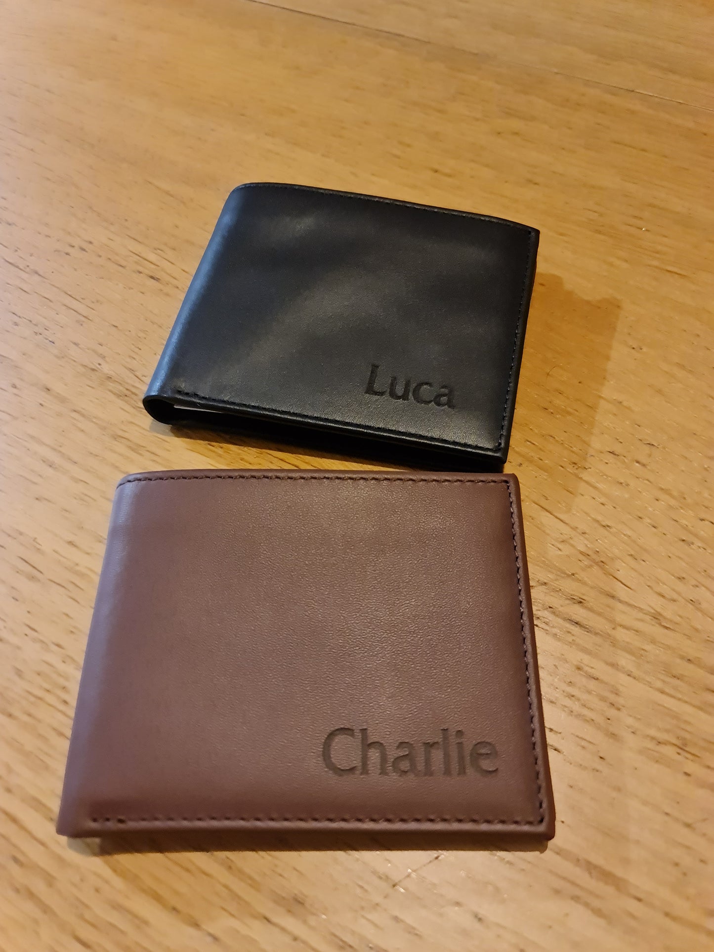 Personalised Engraved Leather Men's Wallet - TWO Colour Options