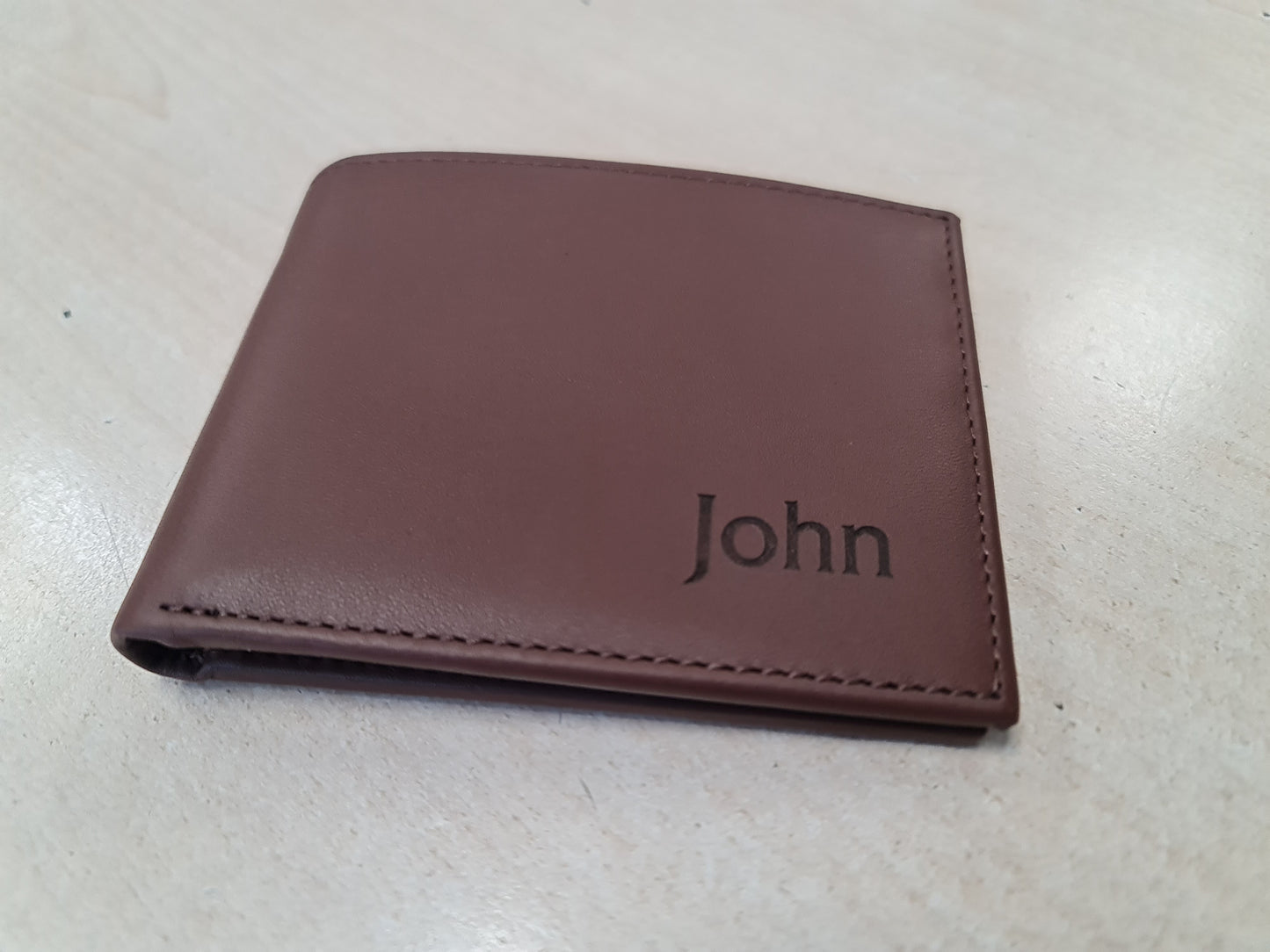 Personalised Engraved Leather Men's Wallet - TWO Colour Options