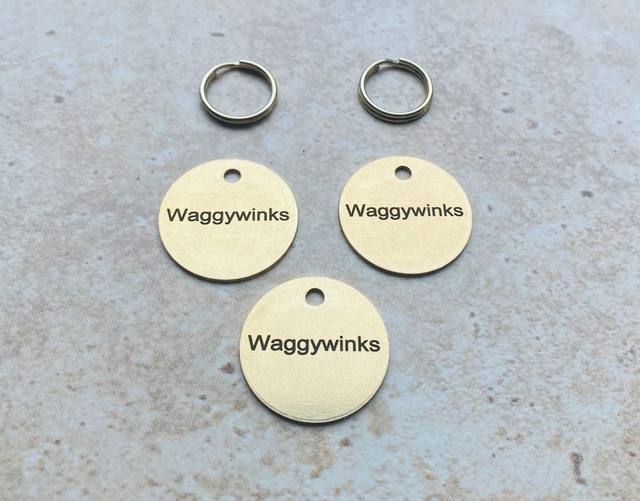 20mm Engraved Brass Pet ID Tag / ID Disc