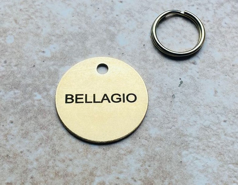 33mm Engraved Brass Pet ID Tag / ID Disc