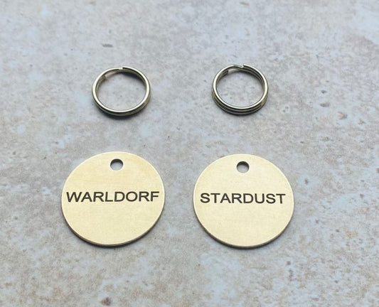 30mm Engraved Brass Pet ID Tag / ID Disc