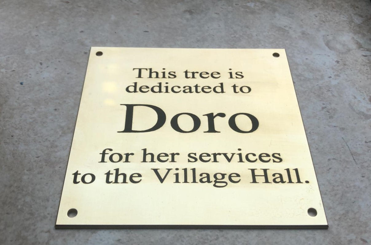 Personalised Engraved Polished Brass Plaques - WITH MOUNTING HOLES - EIGHTEEN Size Options