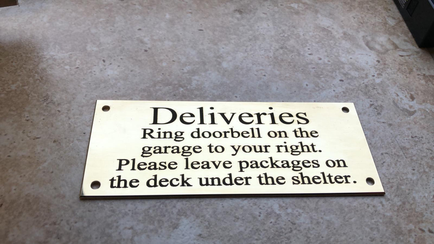 Personalised Engraved Polished Brass Plaques - NO MOUNTING HOLES - EIGHTEEN Size Options