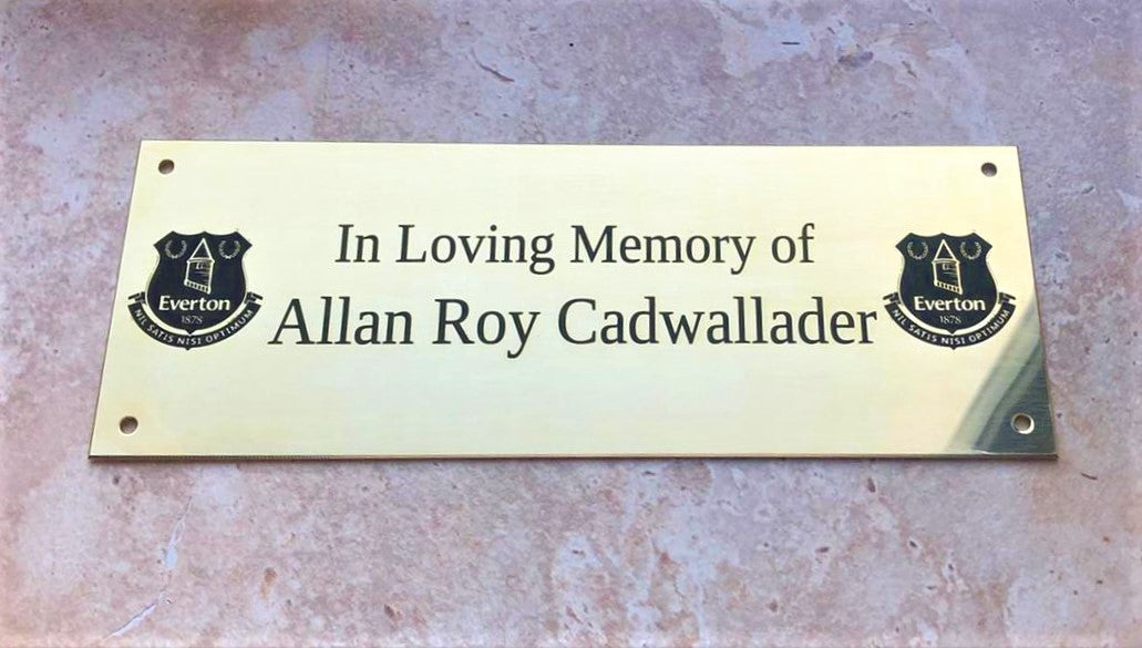 Personalised Engraved Polished Brass Plaques - WITH MOUNTING HOLES - EIGHTEEN Size Options