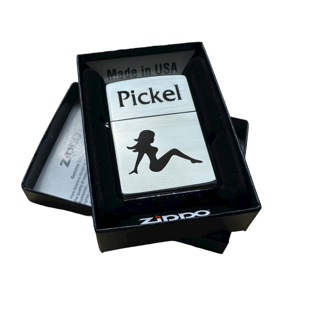 Personalised Engraved Zippo 200 Lighter - Brushed Chrome