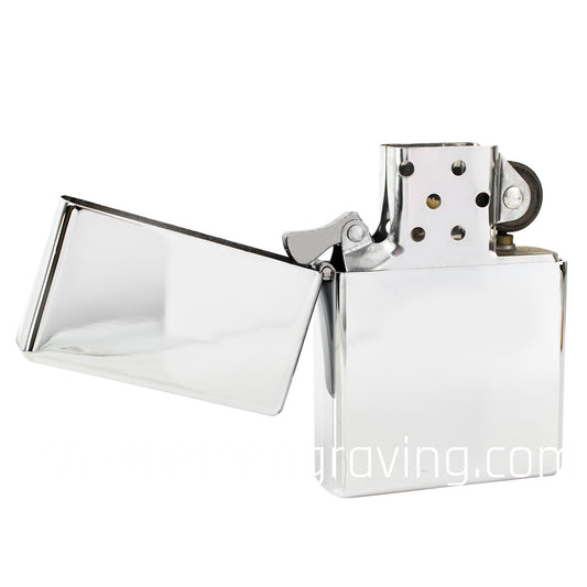Personalised Engraved Star Lighter - Polished Chrome