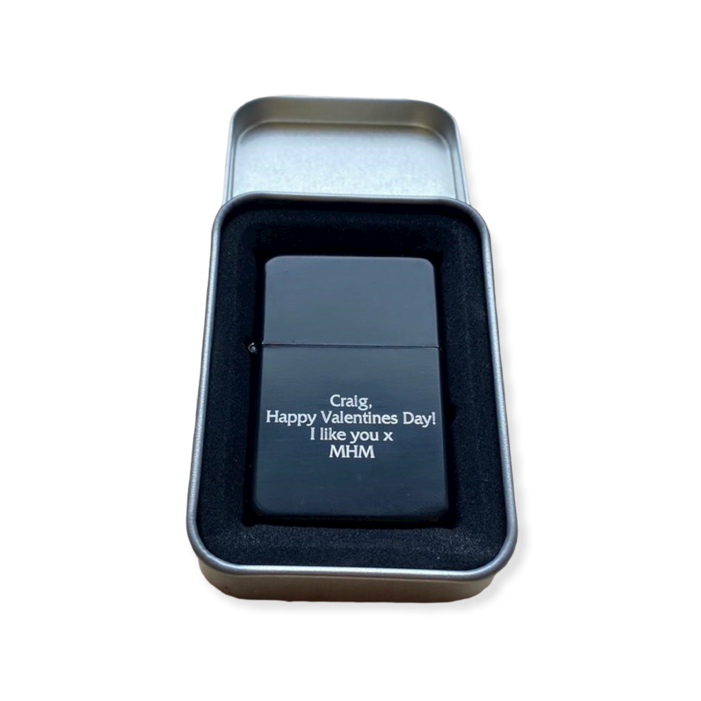 Personalised Engraved Star Lighter - Anodised Black