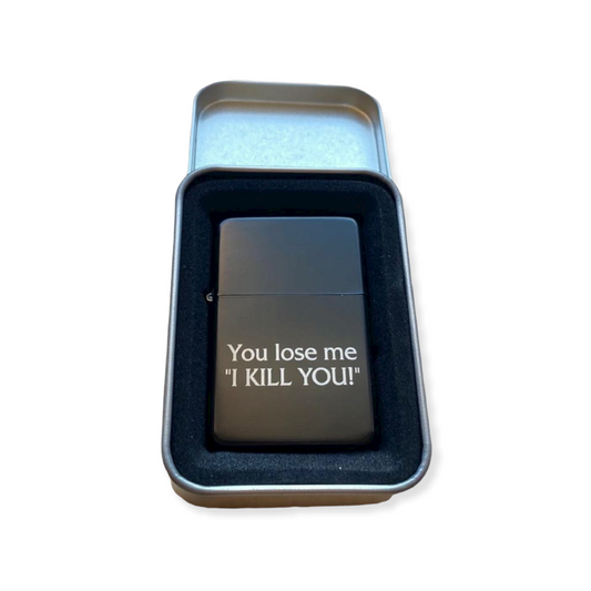Personalised Engraved Star Lighter - Anodised Black