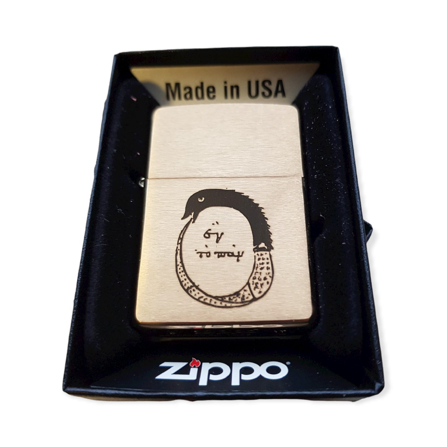 Personalised Engraved Zippo 204B Lighter - Brushed Brass
