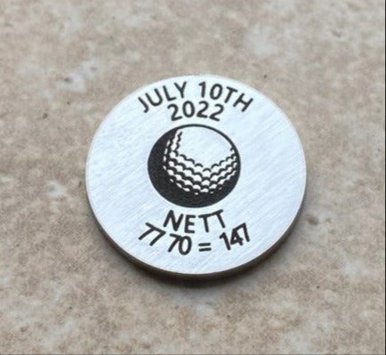 Personalised Engraved Golf Ball Marker In Stainless Steel