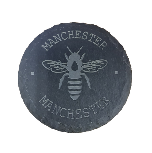 Personalised Engraved Natural Slate Coaster / Drinks Mat - Round