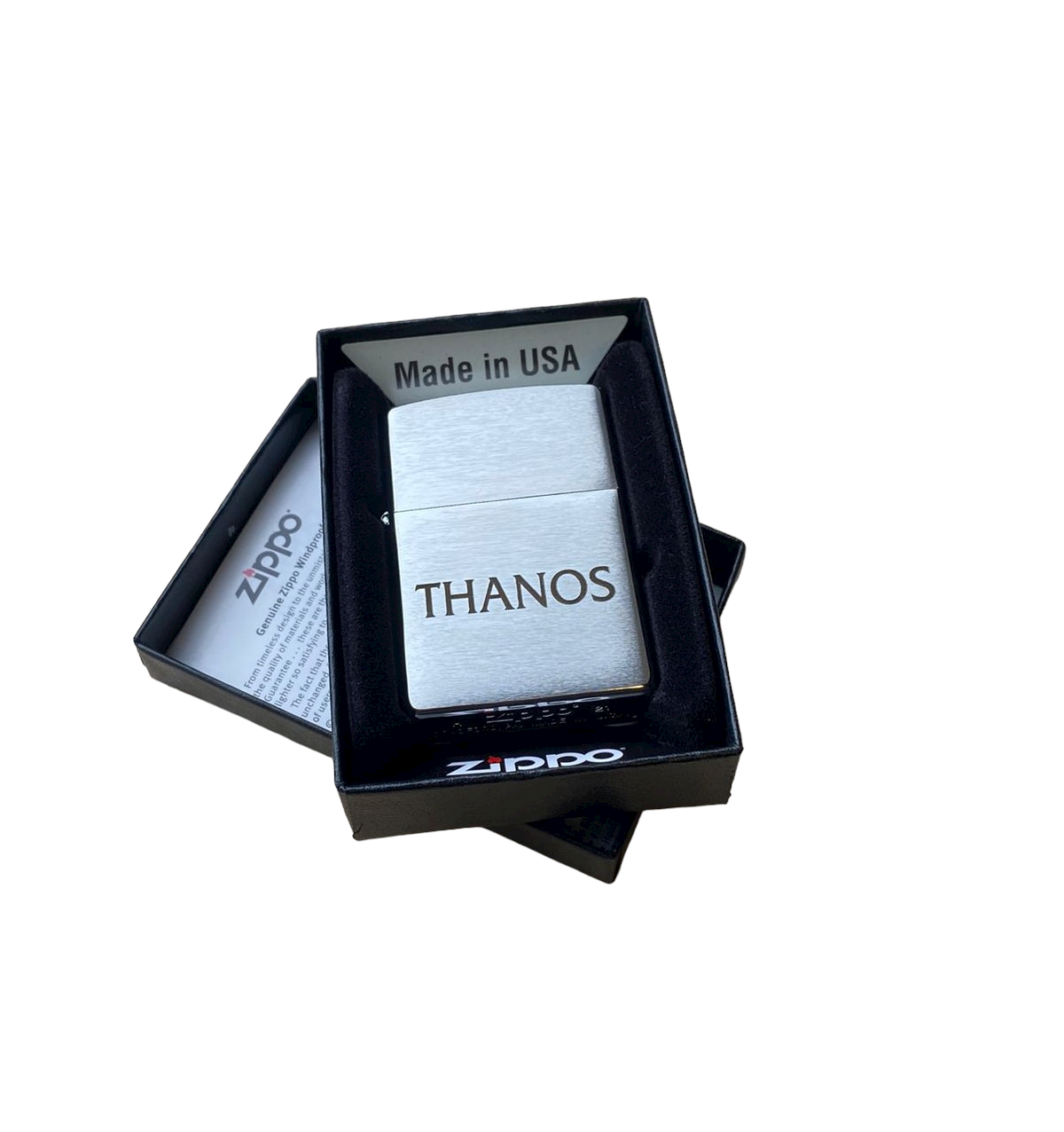 Personalised Engraved Zippo 200 Lighter - Brushed Chrome