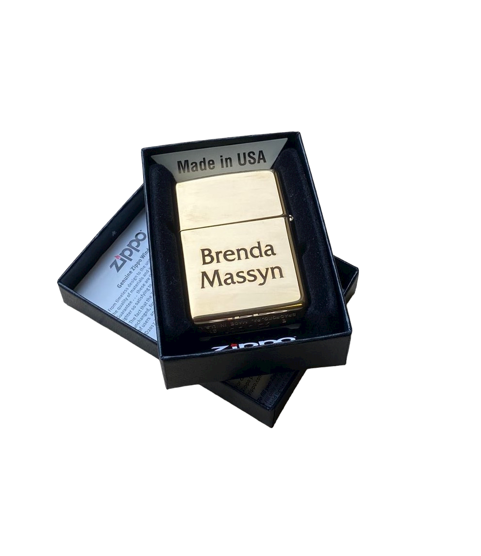 Personalised Engraved Zippo 254B Lighter - Polished Brass