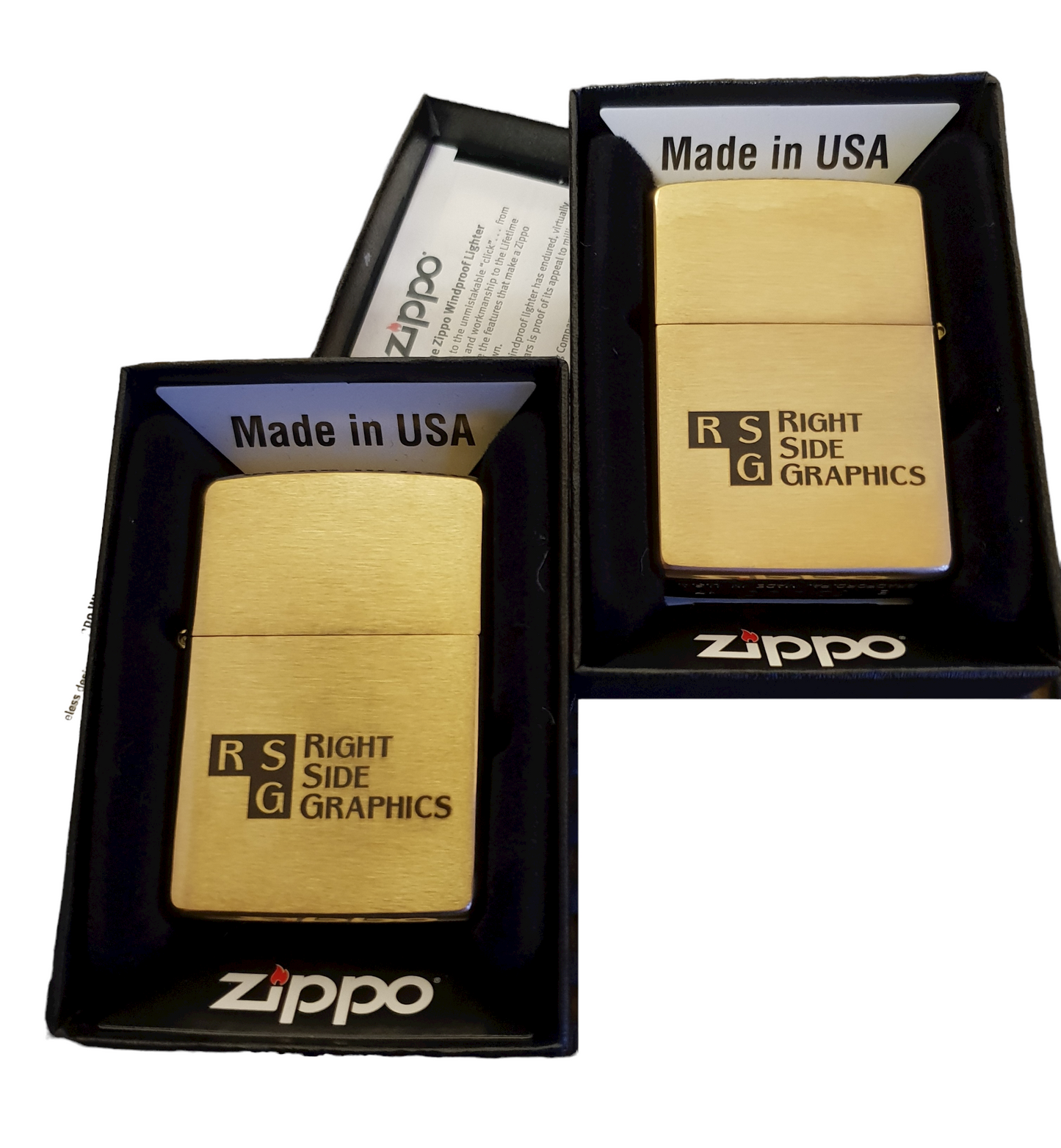 Personalised Engraved Zippo 204B Lighter - Brushed Brass