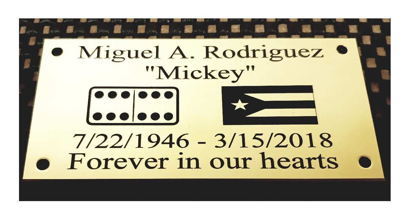 Personalised Engraved Polished Brass Plaques - NO MOUNTING HOLES - EIGHTEEN Size Options