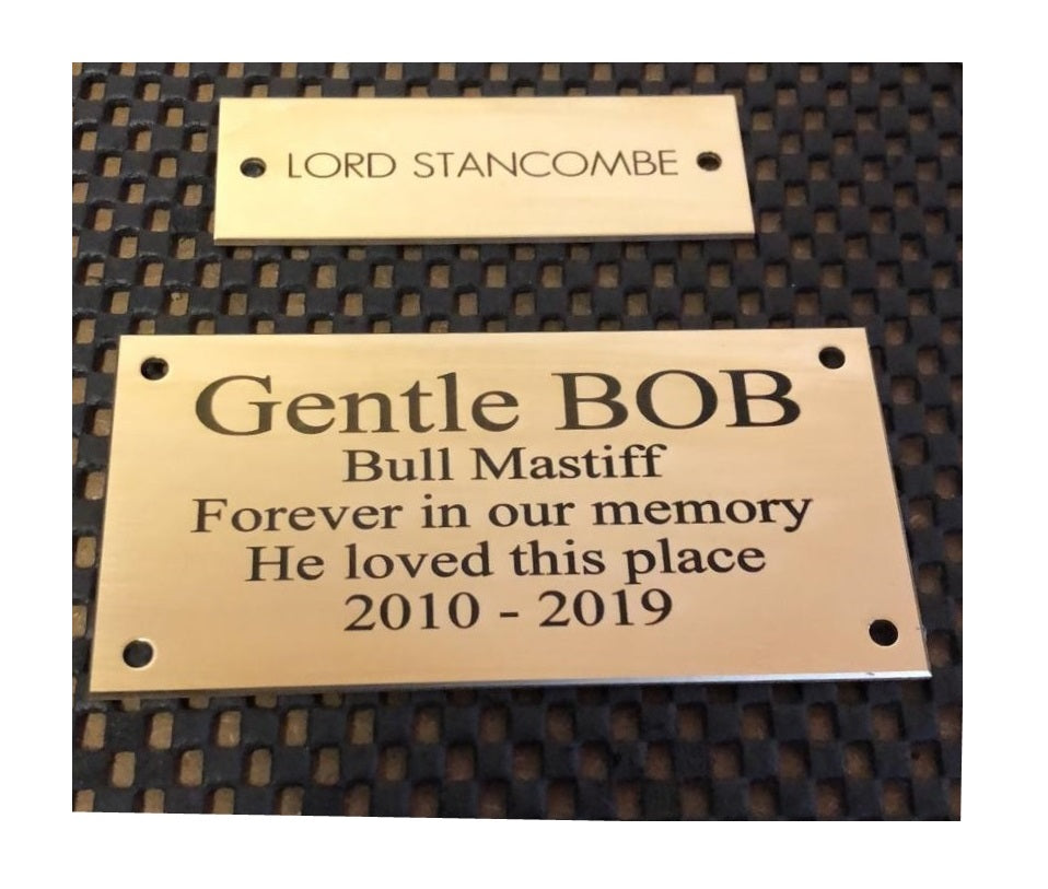 Personalised Engraved Polished Brass Plaques - NO MOUNTING HOLES - EIGHTEEN Size Options