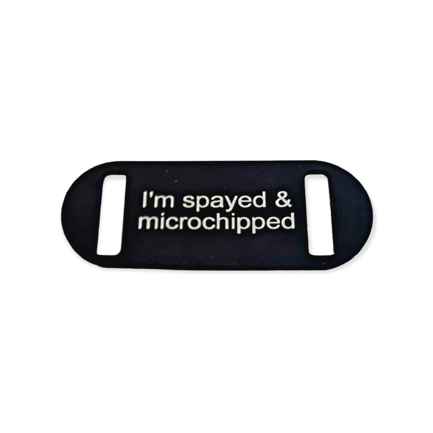 Engraved Anodised Slide On Collar Tag - SMALL- to fit 13mm (1/2") wide collars for CATS & TOY DOG breeds - FOUR Colour Options
