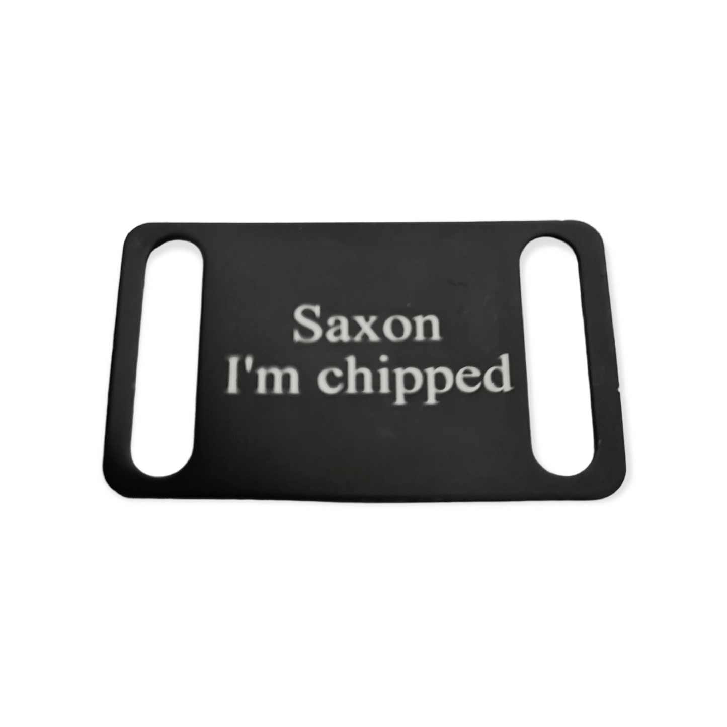 Engraved Anodised Slide On Collar Tag - LARGE - to fit 25mm (1") wide collars - FOUR Colour Options