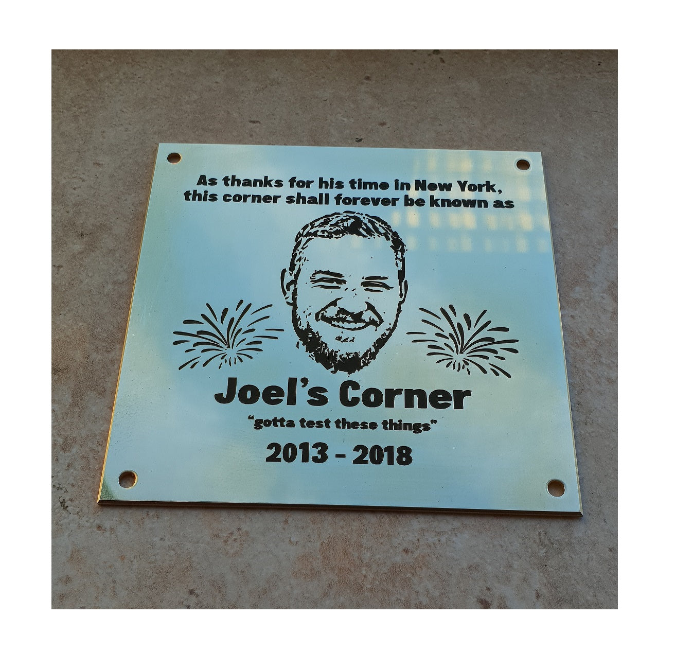 Personalised Engraved Polished Brass Plaques - NO MOUNTING HOLES - EIGHTEEN Size Options