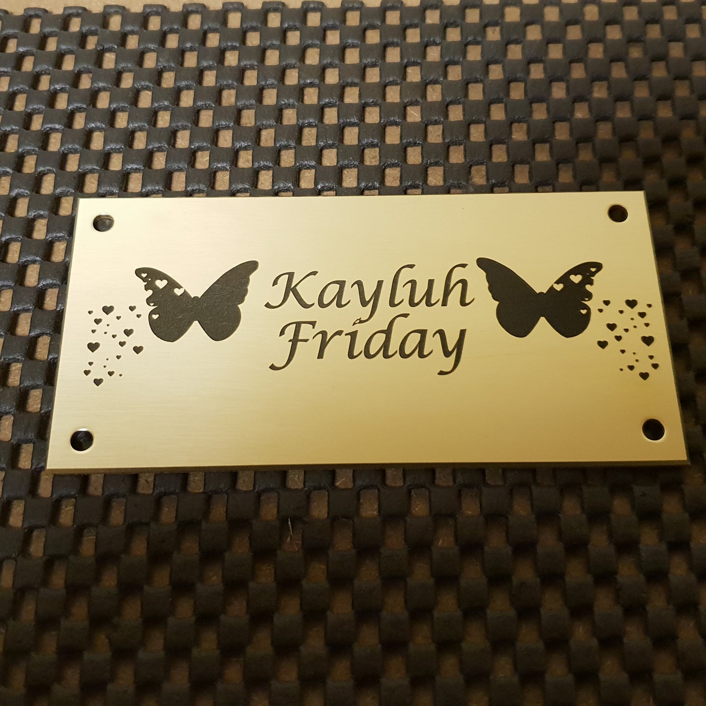 Personalised Engraved Polished Brass Plaques - WITH MOUNTING HOLES - EIGHTEEN Size Options