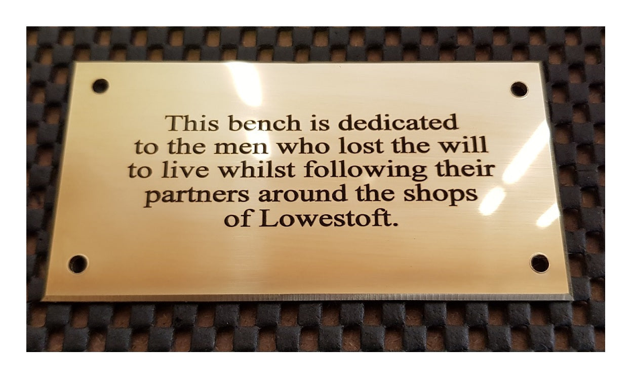 Personalised Engraved Polished Brass Plaques - WITH MOUNTING HOLES - EIGHTEEN Size Options