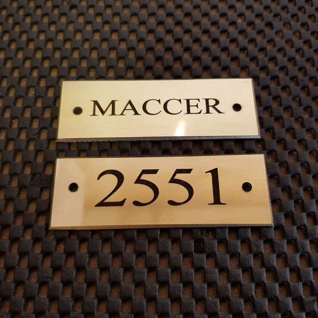 Personalised Engraved Polished Brass Plaques - NO MOUNTING HOLES - EIGHTEEN Size Options