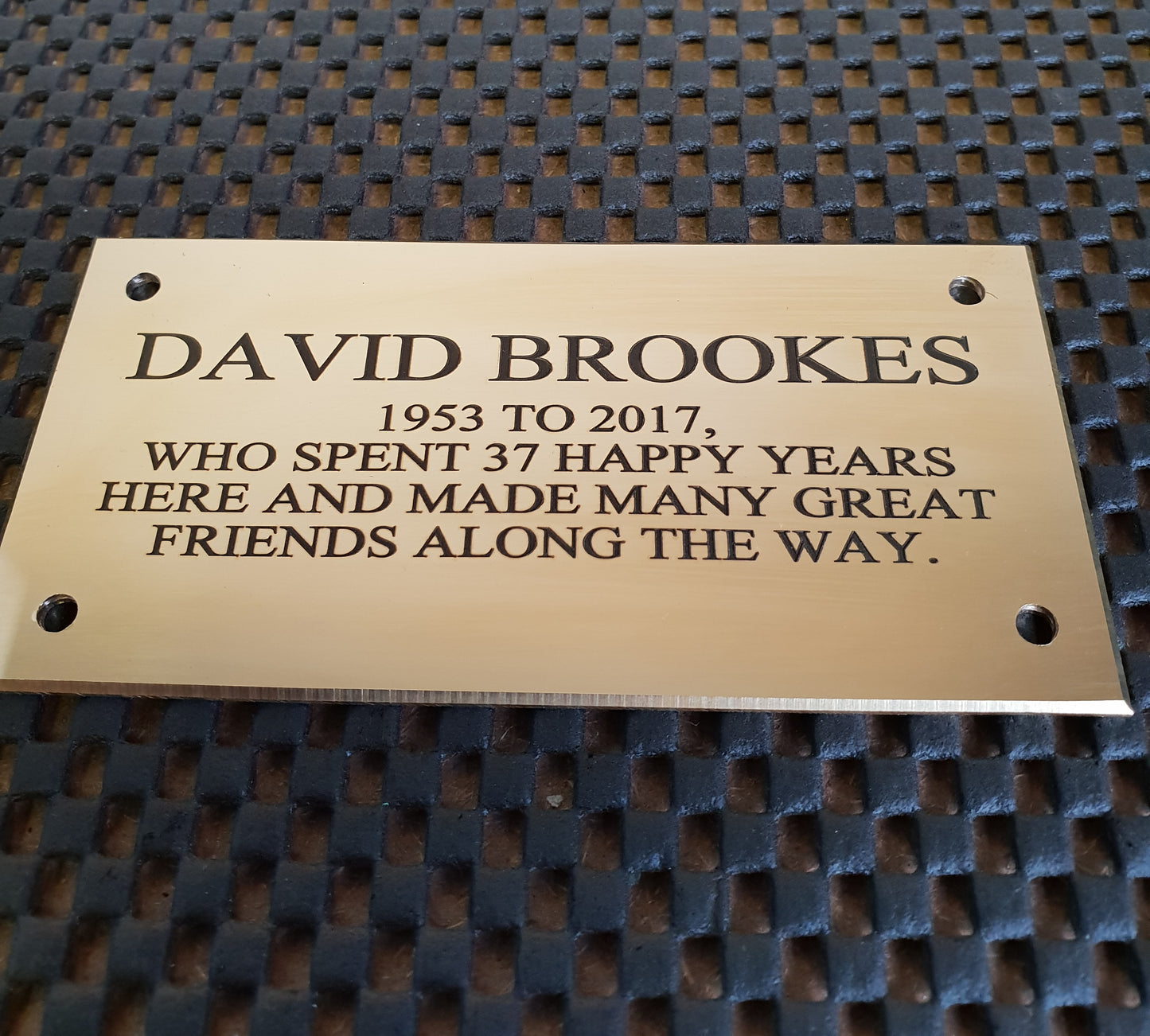 Personalised Engraved Polished Brass Plaques - NO MOUNTING HOLES - EIGHTEEN Size Options