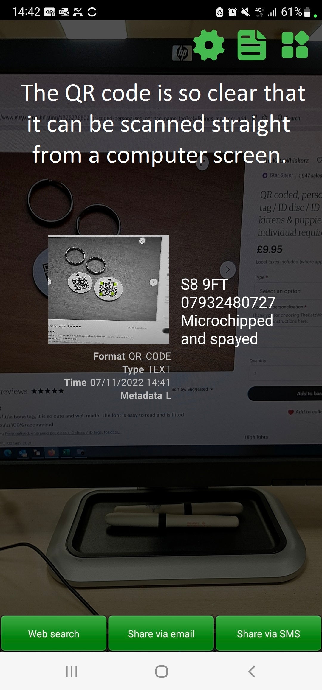 25mm Engraved Stainless Steel QR Coded Pet ID Tag / ID Disc