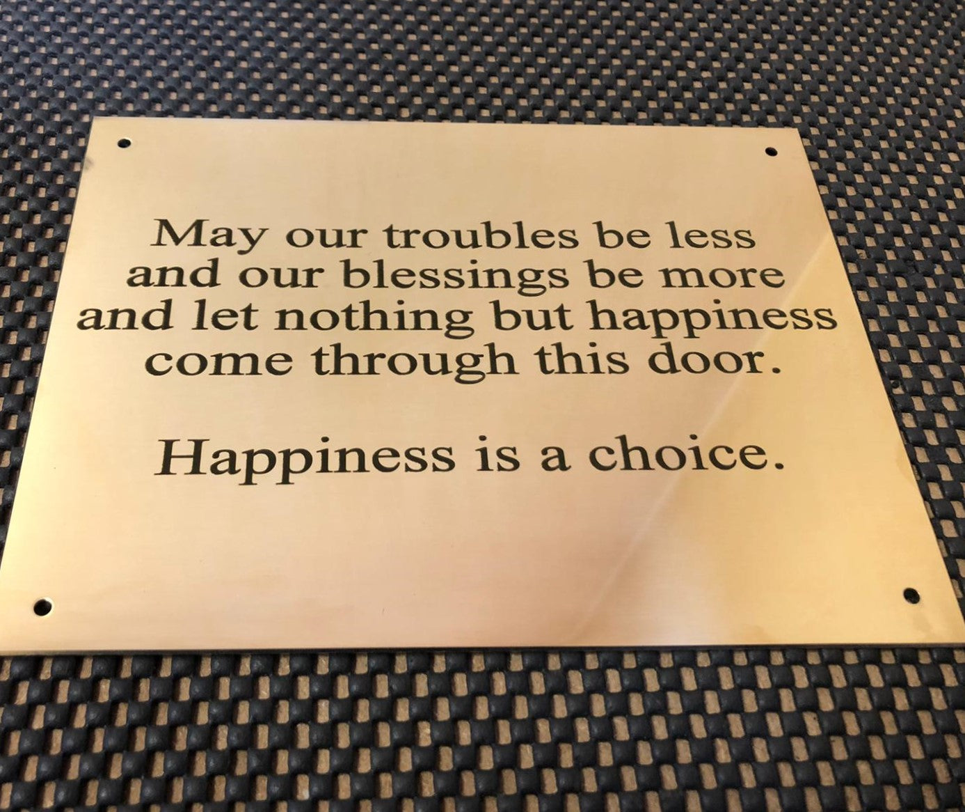 Personalised Engraved Polished Brass Plaques - NO MOUNTING HOLES - EIGHTEEN Size Options