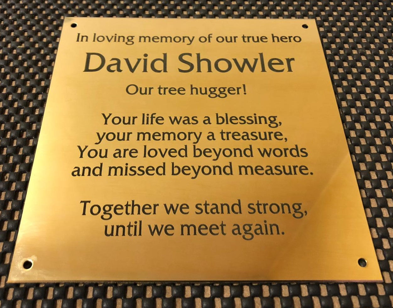 Personalised Engraved Polished Brass Plaques - NO MOUNTING HOLES - EIGHTEEN Size Options