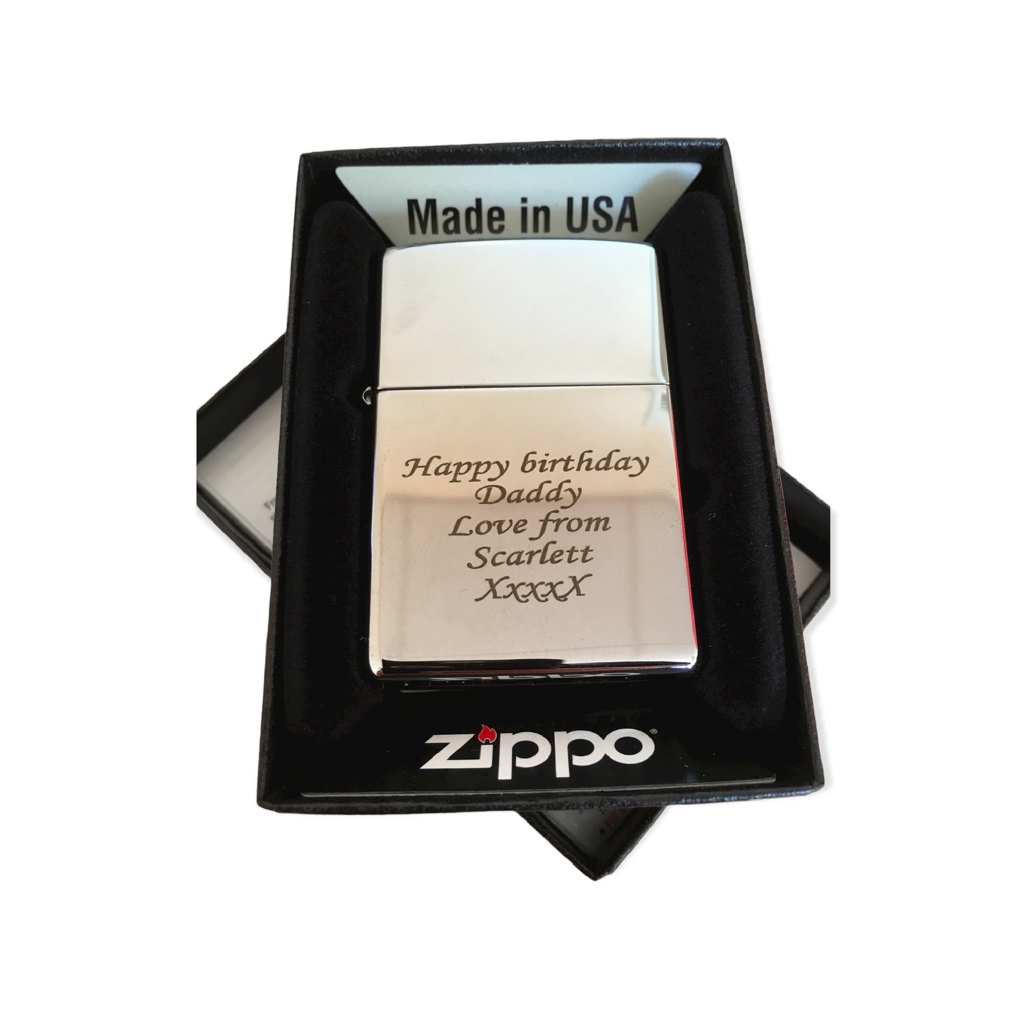 Personalised Engraved Zippo 250 Lighter - Polished Chrome
