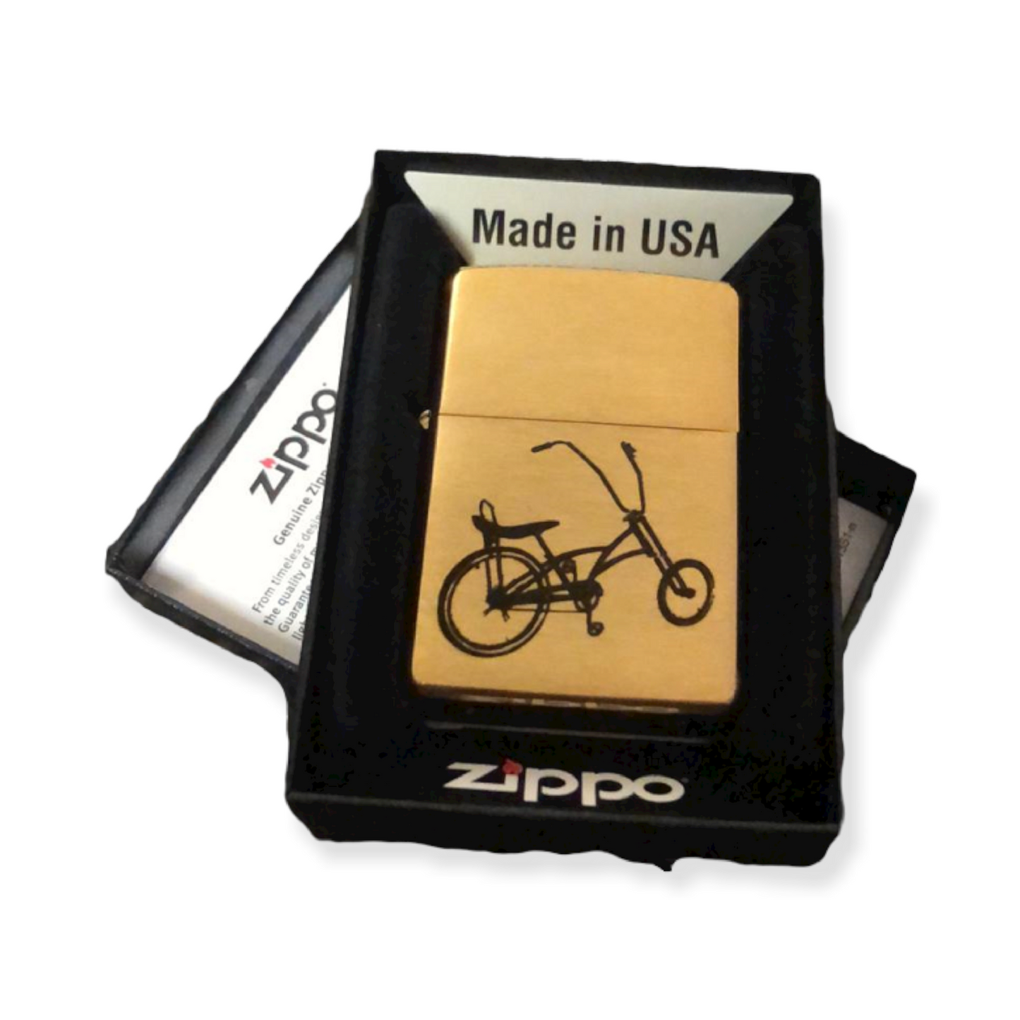 Personalised Engraved Zippo 204B Lighter - Brushed Brass