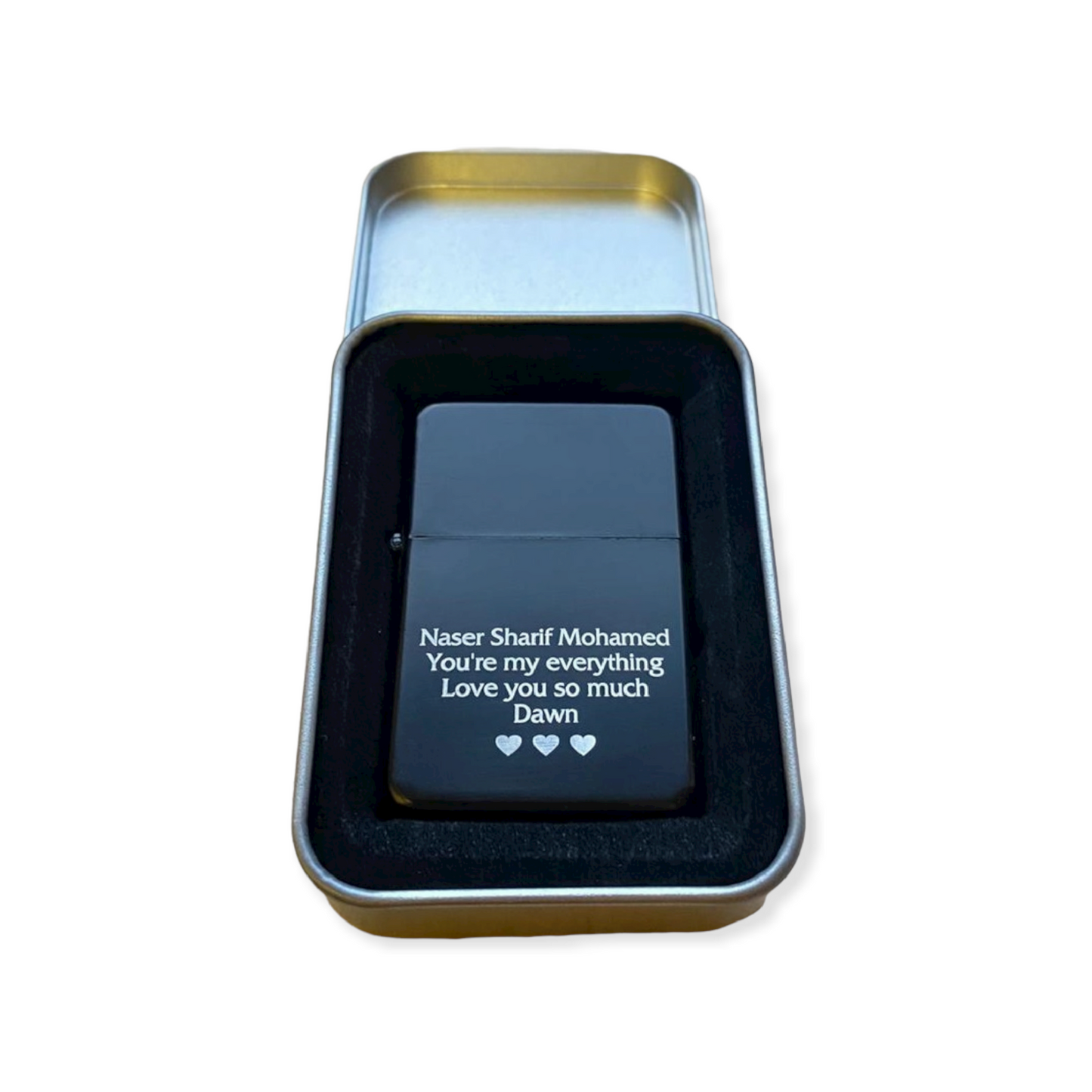 Personalised Engraved Star Lighter - Anodised Black