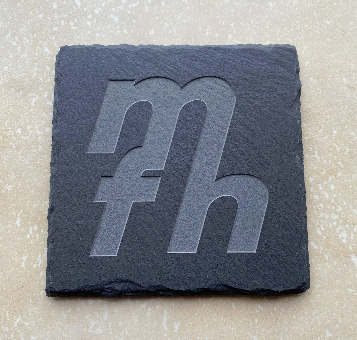 Personalised Engraved Natural Slate Coaster / Drinks Mat - Square