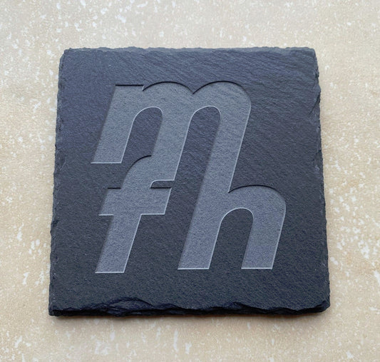 Personalised Engraved Natural Slate Coaster / Drinks Mat - Square