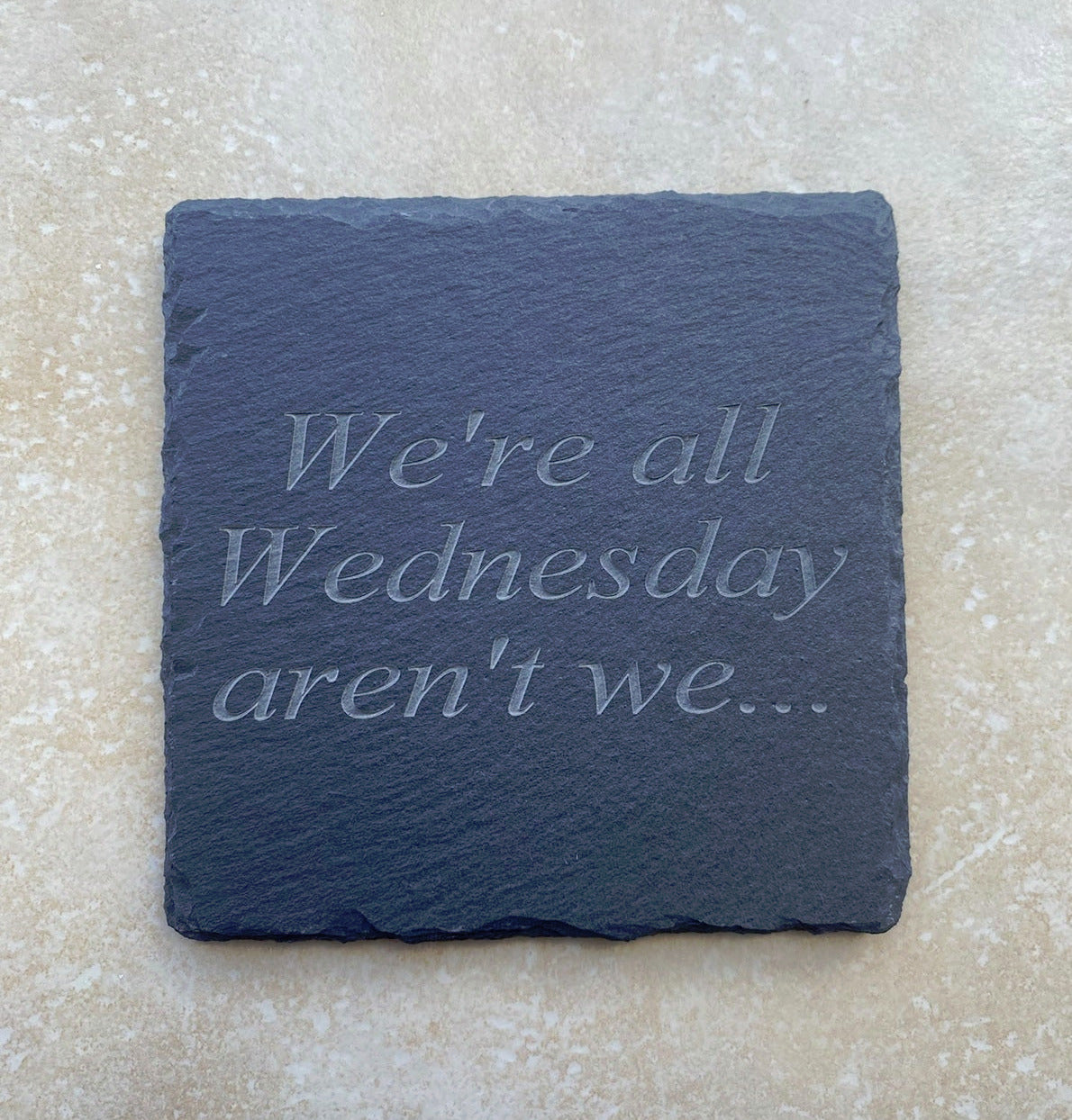 Personalised Engraved Natural Slate Coaster / Drinks Mat - Square