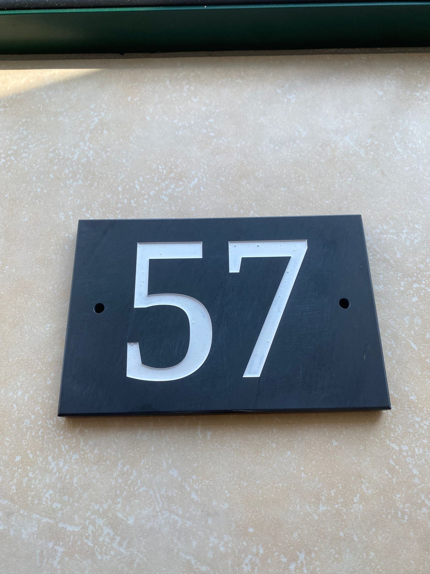 "Barlow" Natural Slate House Sign, Custom Engraved 6" x 4" (15.2cm x 10cm)