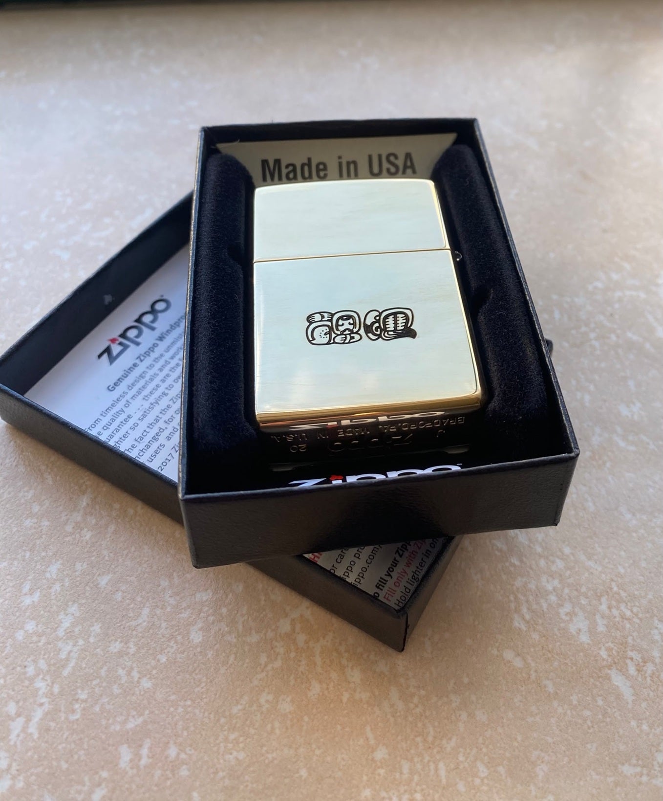 Personalised Engraved Zippo 254B Lighter - Polished Brass