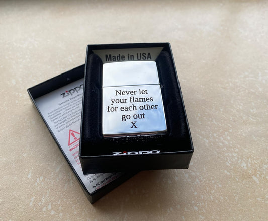 Personalised Engraved Zippo 250 Lighter - Polished Chrome