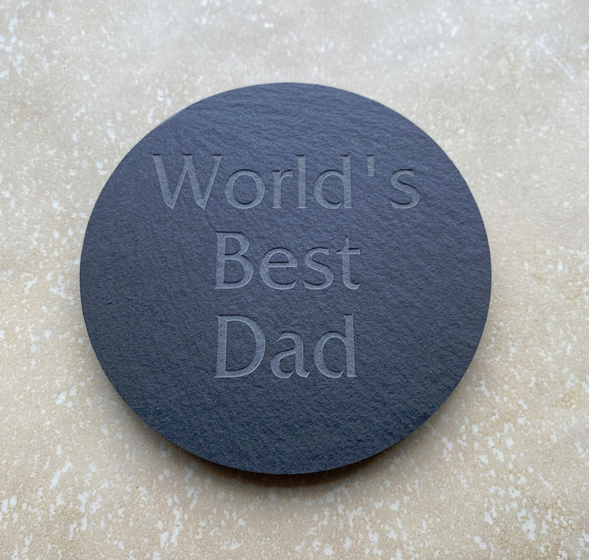 Personalised Engraved Slate Coaster / Drinks Mat - Round