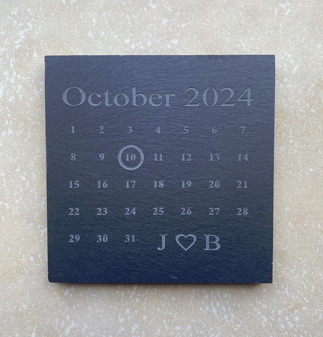 Personalised Engraved Slate Coaster / Drinks Mat - Square