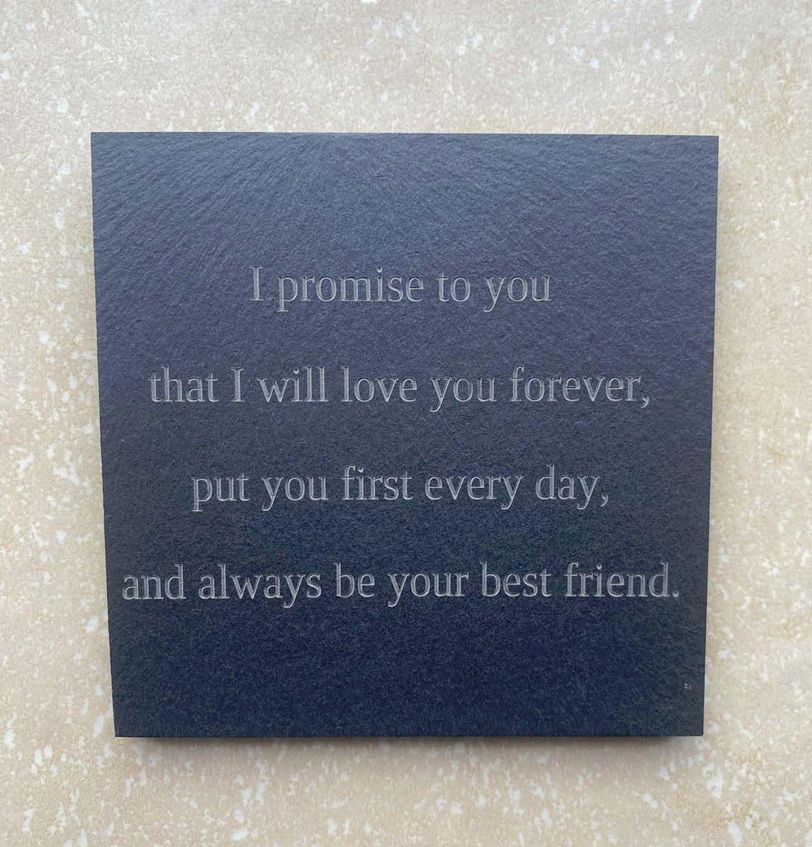 Personalised Engraved Slate Coaster / Drinks Mat - Square